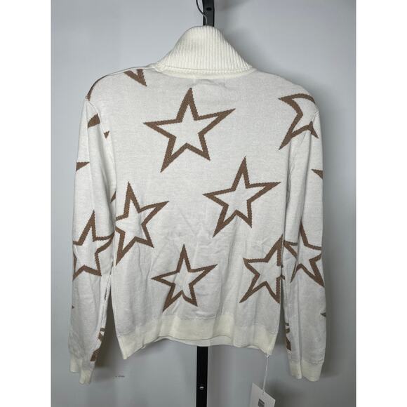 NWT THE NOLI SHOP Astra Star Sweater Cream Gold S Turtleneck Lightweight Knit - Picture 7 of 10
